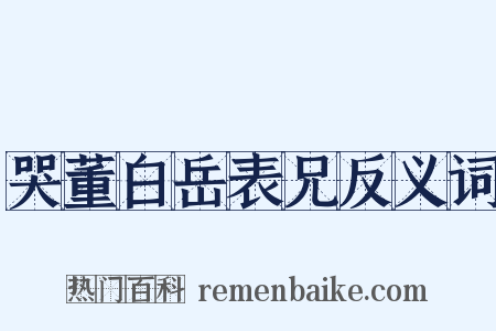 哭董白岳表兄反义词是什么意思的图片